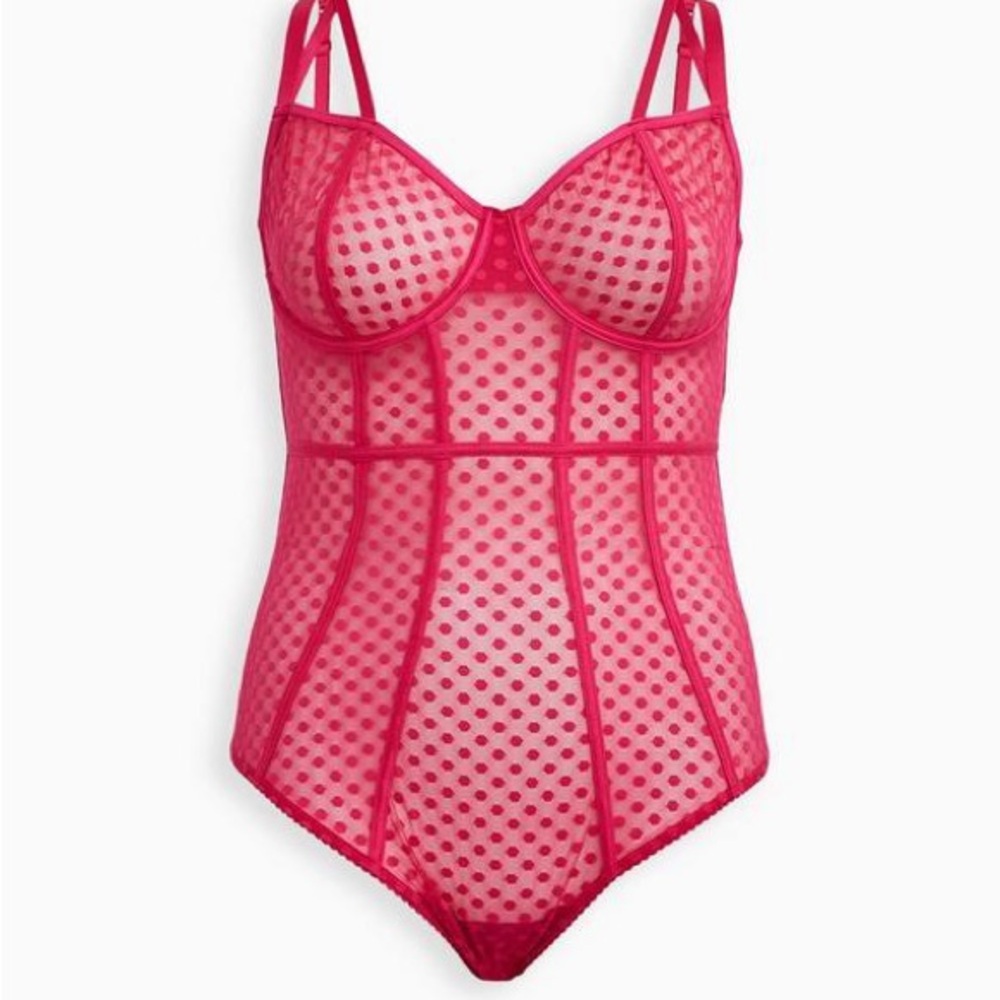 Women's Pink Sheer Bodysuit